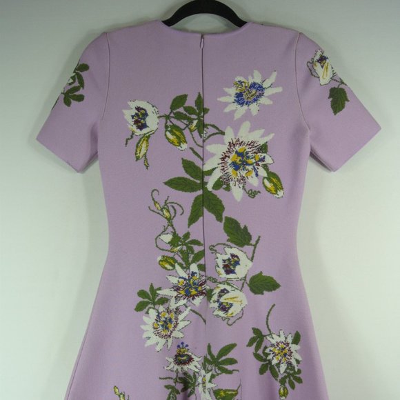 NEW OSCAR DE LA RENTA Jacquard-Knit Passionflower Dress size XS #1177 - Picture 8 of 12